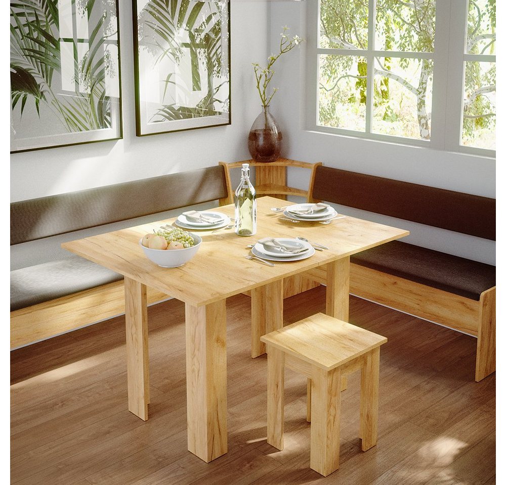 Vicco Sitzbank Roman, Goldkraft Eiche/Anthrazit, 43.5 x 43.5 cm (1-St) – Bild 5 von 5