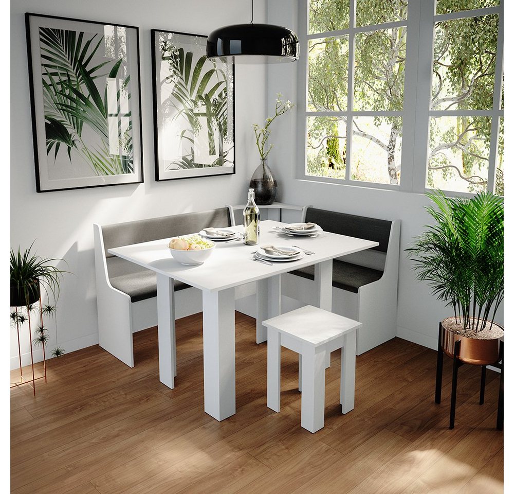Vicco Sitzbank Roman, Weiß/Anthrazit, 76 x 42 cm (1-St) – Bild 4 von 5