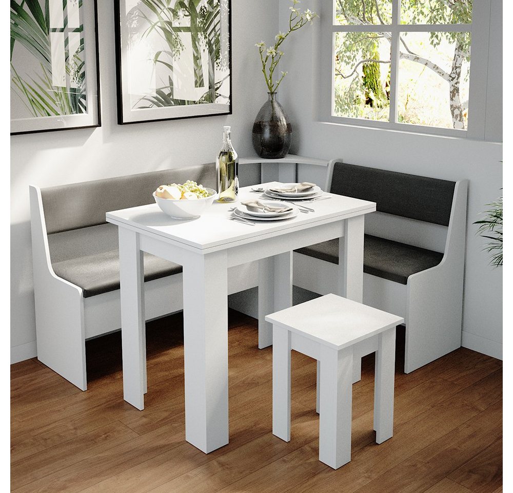 Vicco Sitzbank Roman, Weiß/Anthrazit, 76 x 42 cm (1-St) – Bild 5 von 5