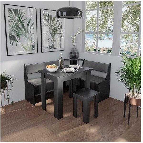 Vicco Sitzgruppe Roman, Schwarz, 90 x 60 cm, (2-tlg)