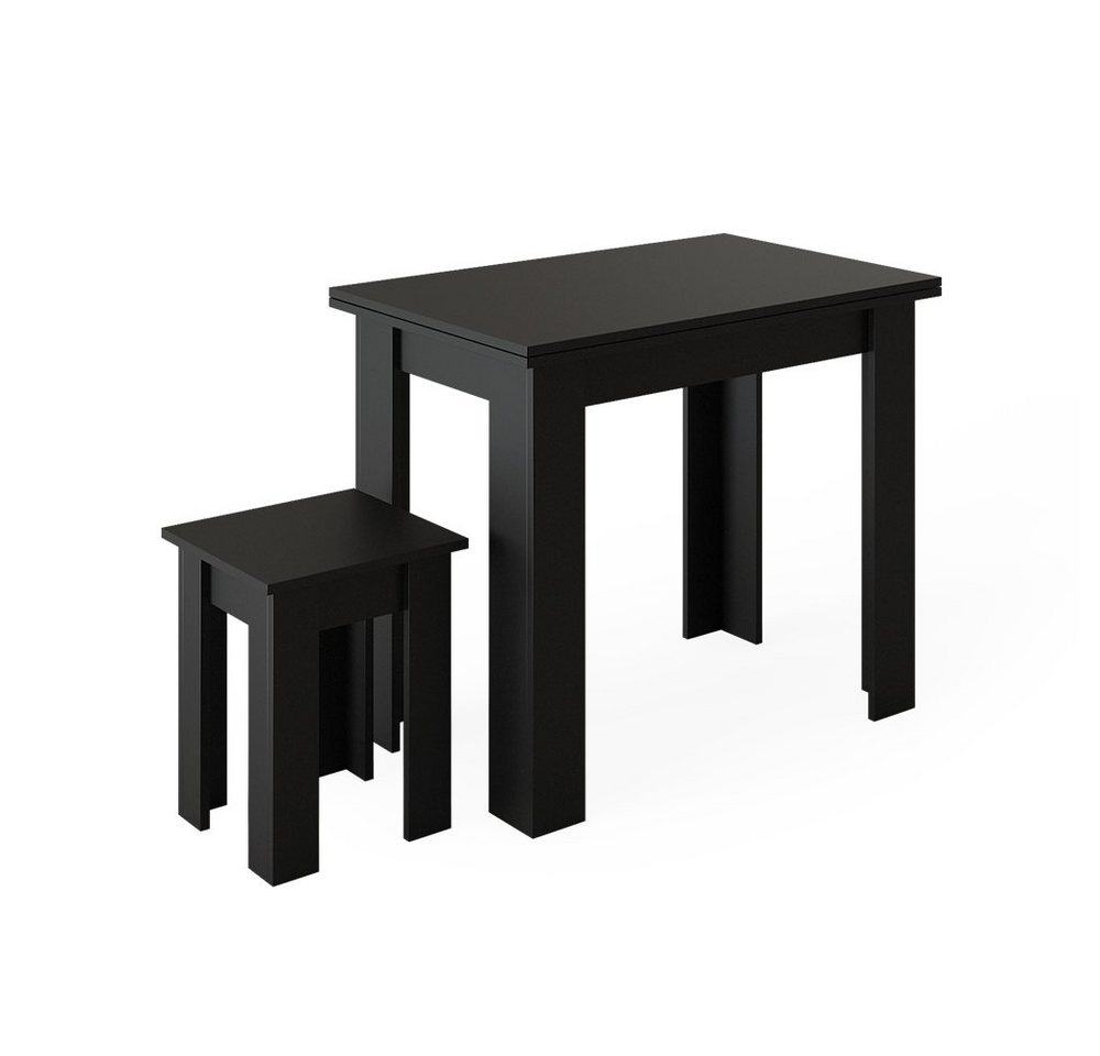 Vicco Sitzgruppe Roman, Schwarz, 90 x 60 cm, (2-tlg) – Bild 2 von 5