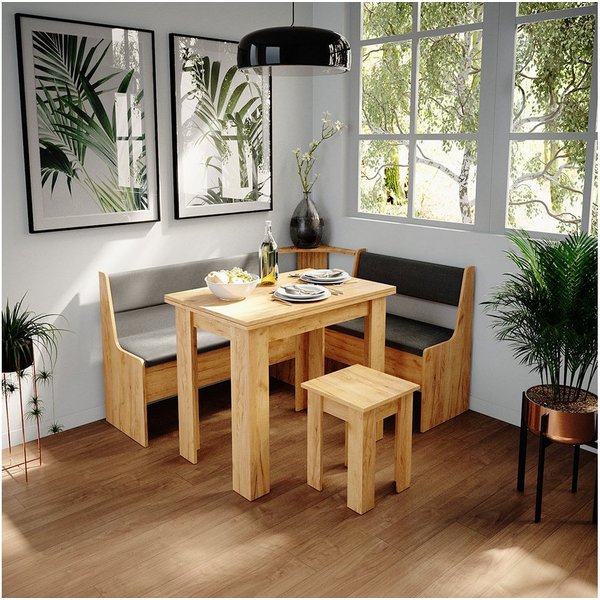 Vicco Sitzgruppe Roman, Goldkraft Eiche, 60 x 90 cm, (2-tlg)