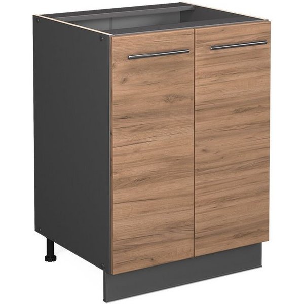 Vicco Unterschrank Fame-Line, Goldkraft Eiche/Anthrazit, 60 cm ohne Arbeitsplatte (1-St)