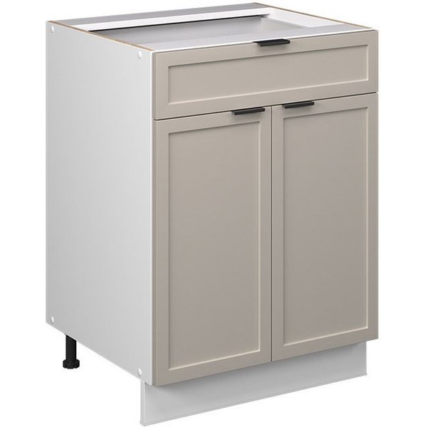 Vicco Unterschrank Fame-Line, GrauBeige/Weiß, 60 cm mit Schublade, ohne Arbeitsplatte (1-St)
