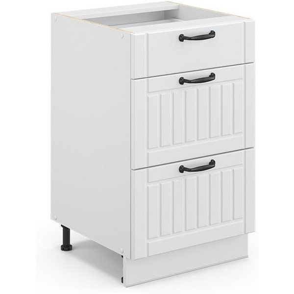 Vicco Unterschrank Fame-Line, Weiß Landhaus/Weiß, 50 cm ohne Arbeitsplatte (1-St)