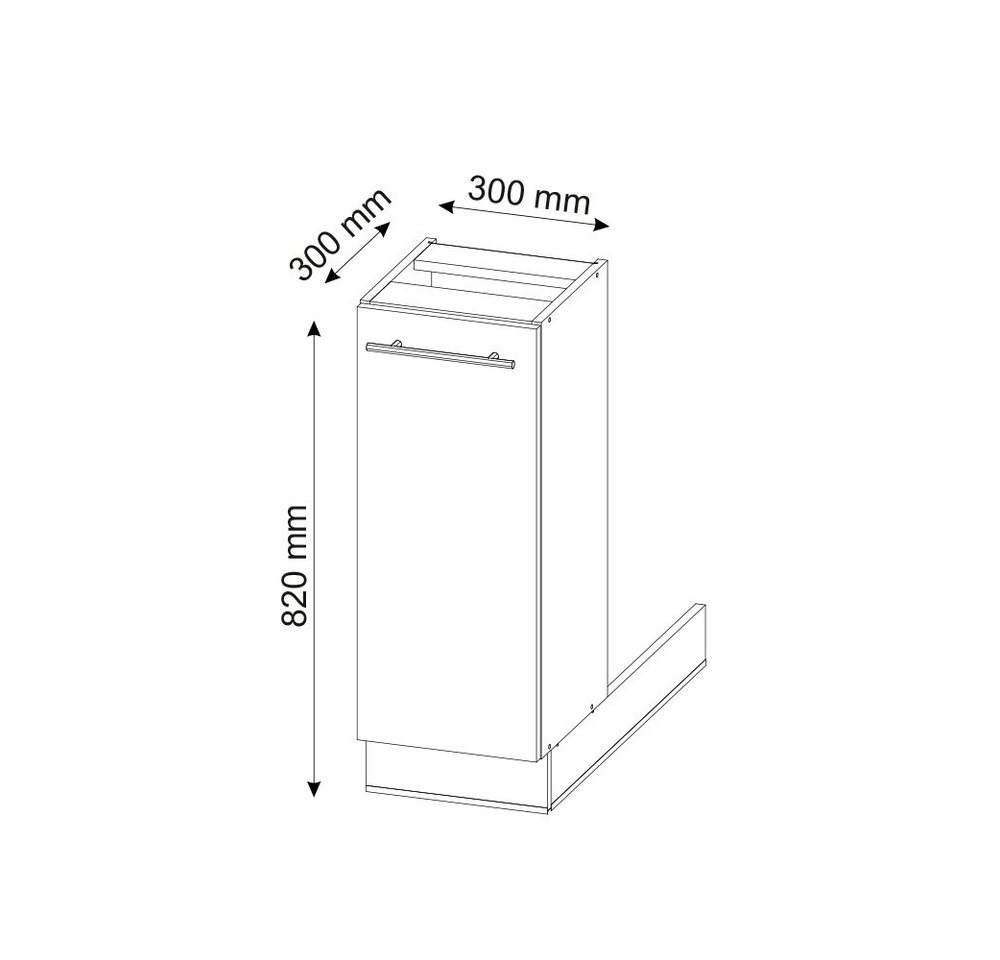 Vicco Unterschrank Fame-Line, Goldkraft Eiche/Anthrazit, 30 cm ohne Arbeitsplatte (1-St) – Bild 3 von 5
