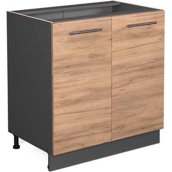 Vicco Unterschrank Fame-Line, Goldkraft Eiche/Anthrazit, 80 cm ohne Arbeitsplatte (1-St)