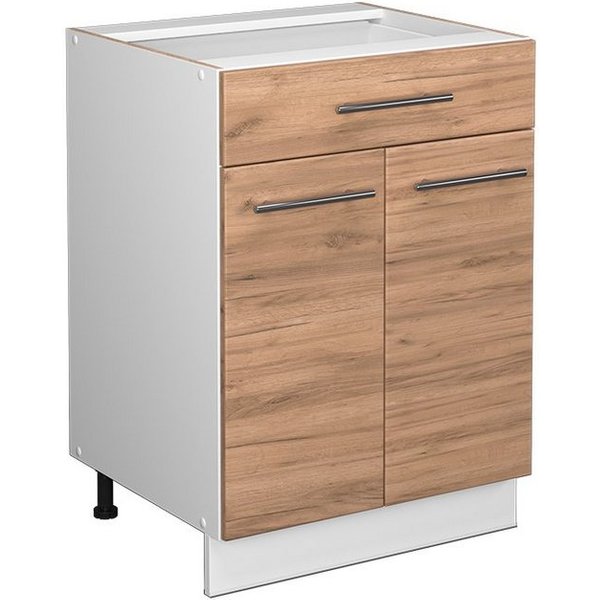 Vicco Unterschrank Fame-Line, Goldkraft Eiche/Weiß, 60cm, Schublade, ohne Arbeitsplatte (1-St)