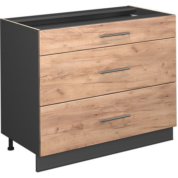 Vicco Unterschrank Fame-Line, Goldkraft Eiche/Anthrazit, 100 cm, AP Eiche (1-St)