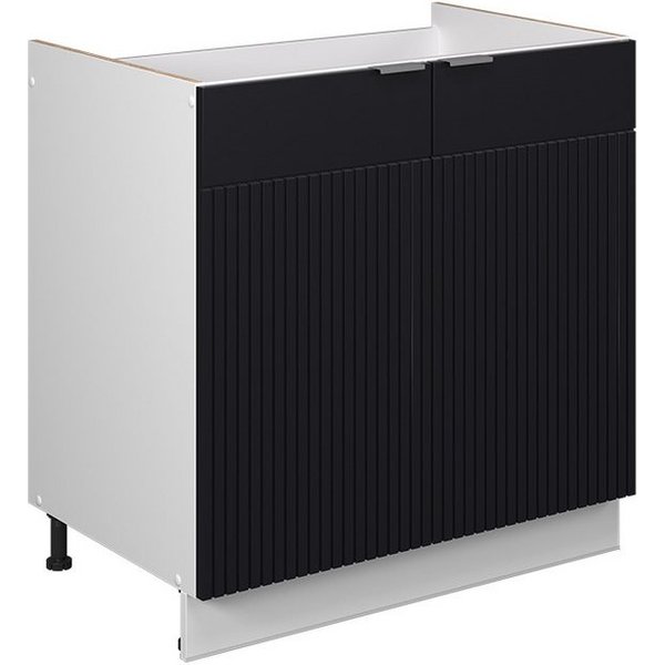Vicco Unterschrank Fame-Line, Schwarz gestreift/Weiß, 80 cm ohne Arbeitsplatte (1-St)