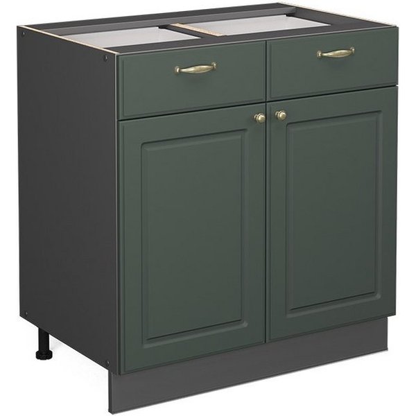 Vicco Unterschrank Fame-Line, Grün-Gold Landhaus/Anthrazit, 80 cm ohne Arbeitsplatte (1-St)