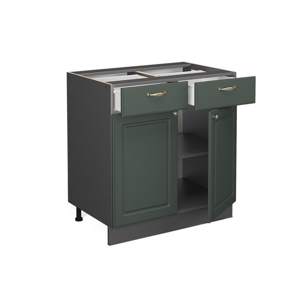 Vicco Unterschrank Fame-Line, Grün-Gold Landhaus/Anthrazit, 80 cm ohne Arbeitsplatte (1-St) – Bild 5 von 5