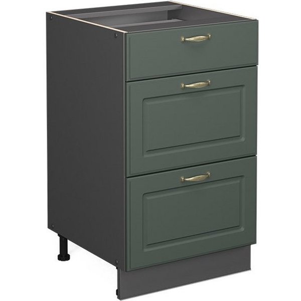 Vicco Unterschrank Fame-Line, Grün-Gold Landhaus/Anthrazit, 50 cm ohne Arbeitsplatte (1-St)