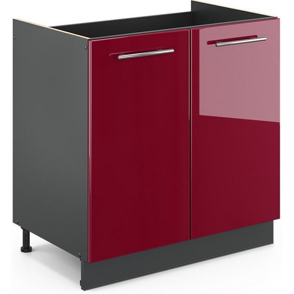 Vicco Unterschrank Fame-Line, Bordeaux Hochglanz/Anthrazit, 80 cm ohne Arbeitsplatte (1-St)