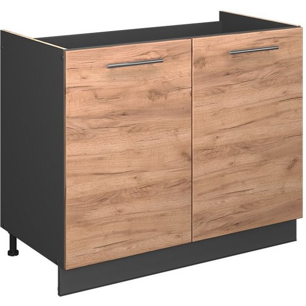 Vicco Unterschrank Fame-Line, Goldkraft Eiche/Anthrazit, 100 cm, AP Eiche (1-St)