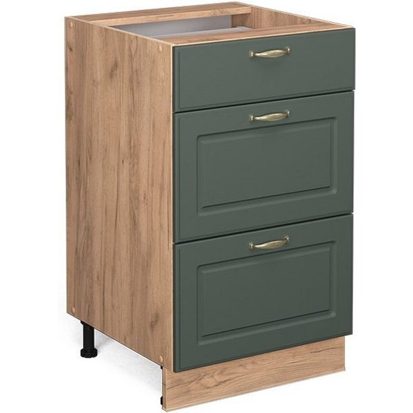 Vicco Unterschrank Fame-Line, Grün-Gold Landhaus/Eiche, 50 cm ohne Arbeitsplatte (1-St)