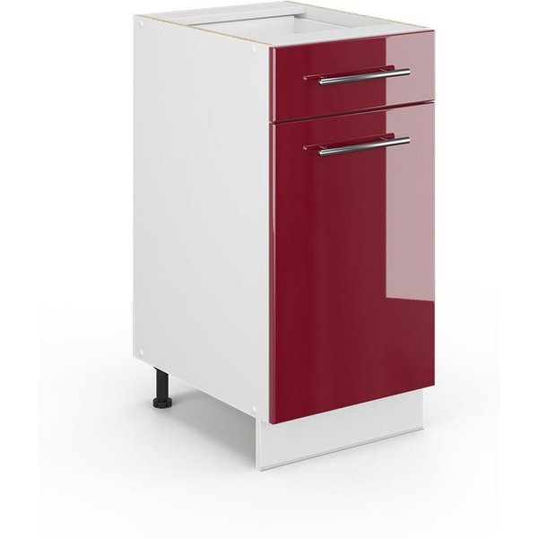 Vicco Unterschrank Fame-Line, Bordeaux Hochglanz/Weiß, 40 cm ohne Arbeitsplatte (1-St)