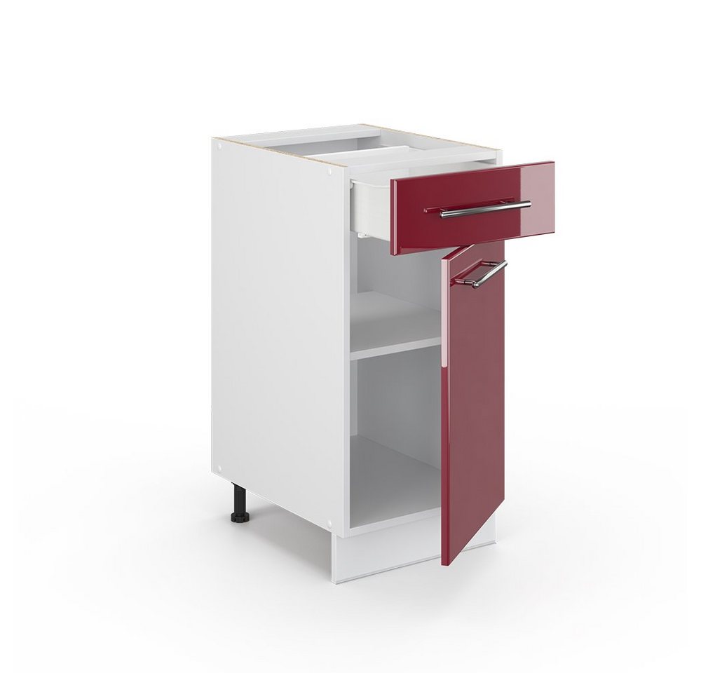 Vicco Unterschrank Fame-Line, Bordeaux Hochglanz/Weiß, 40 cm ohne Arbeitsplatte (1-St) – Bild 5 von 5