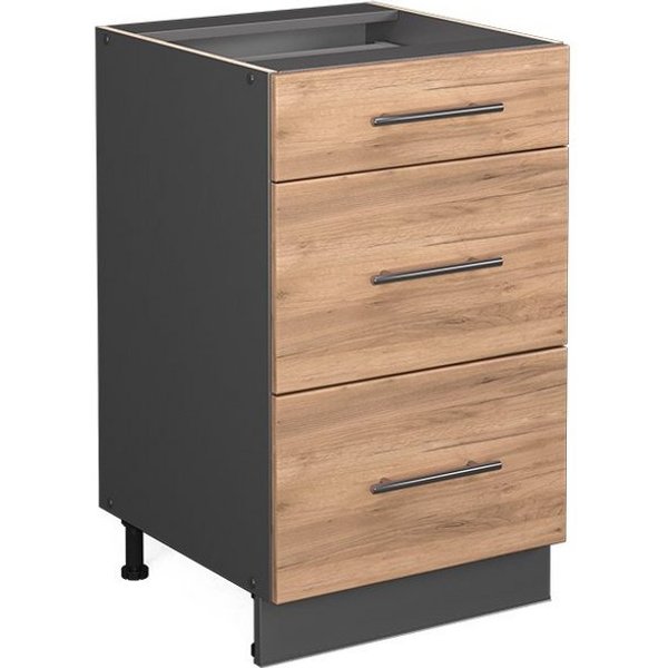 Vicco Unterschrank Fame-Line, Goldkraft Eiche/Anthrazit, 50 cm ohne Arbeitsplatte (1-St)