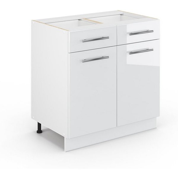 Vicco Unterschrank Fame-Line, Weiß Hochglanz/Weiß, 80 cm ohne Arbeitsplatte (1-St)
