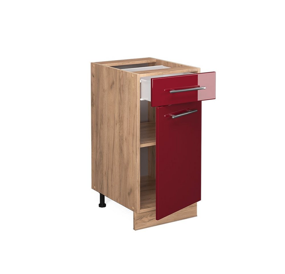 Vicco Unterschrank Fame-Line, Bordeaux Hochglanz/Eiche, 40 cm ohne Arbeitsplatte (1-St) – Bild 5 von 5