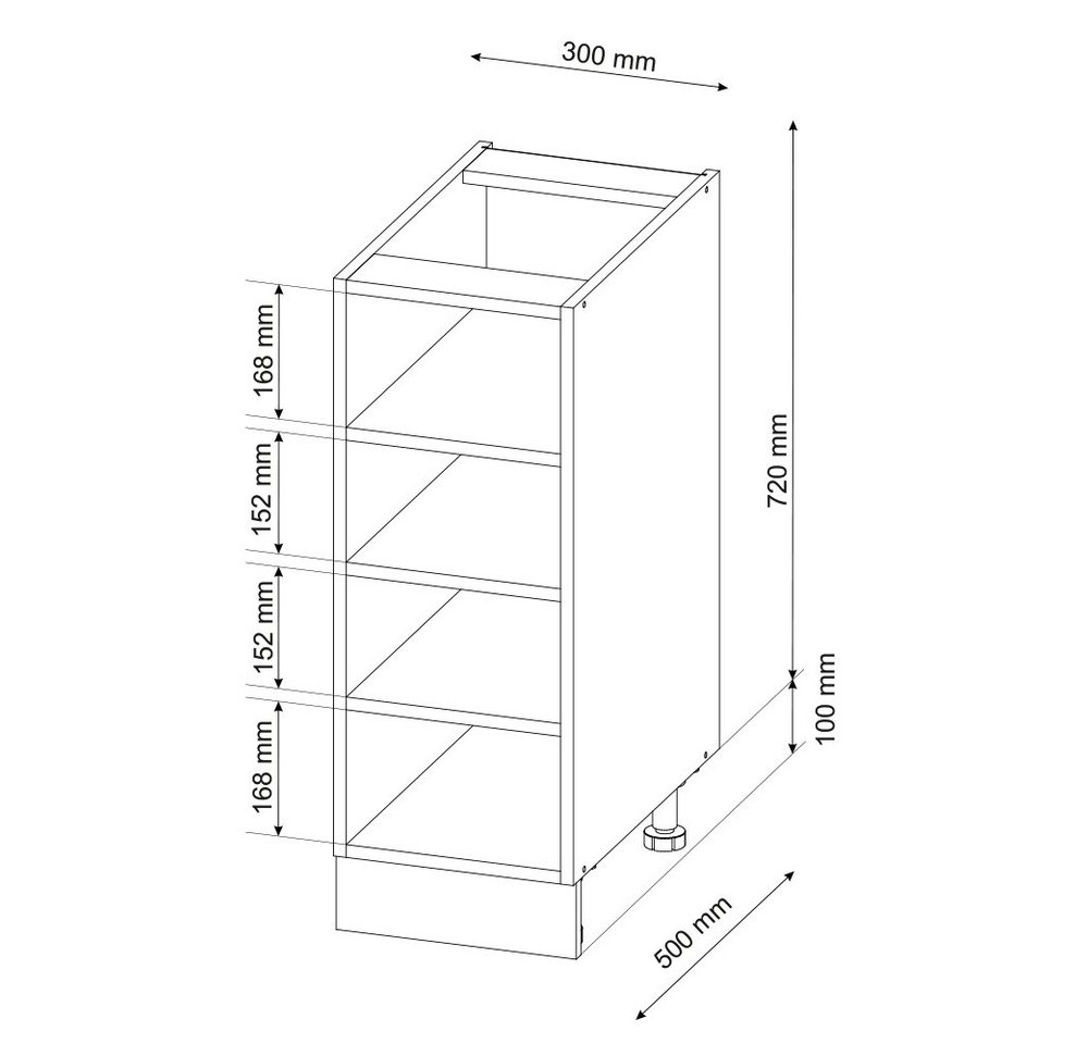 Vicco Unterschrank Fame-Line, Goldkraft Eiche/Goldkraft Eiche, 30 cm ohne Arbeitsplatte (1-St) – Bild 2 von 5