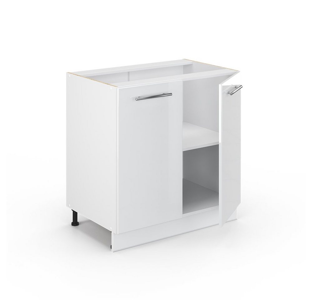 Vicco Unterschrank Fame-Line, Weiß Hochglanz/Weiß, 80 cm ohne Arbeitsplatte (1-St) – Bild 5 von 5