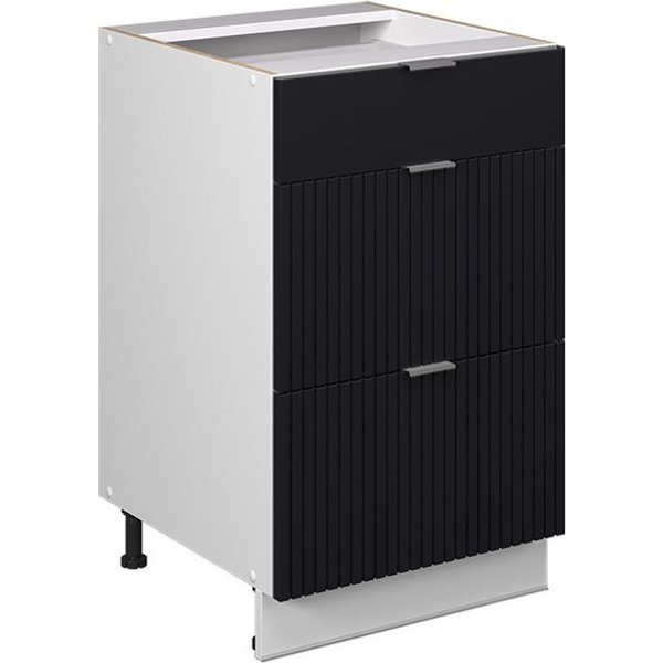 Vicco Unterschrank Fame-Line, Schwarz gestreift/Weiß, 50 cm ohne Arbeitsplatte (1-St)