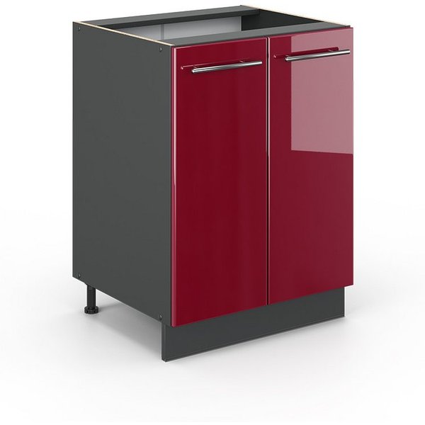 Vicco Unterschrank Fame-Line, Bordeaux Hochglanz/Anthrazit, 60 cm ohne Arbeitsplatte (1-St)