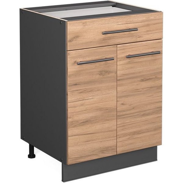 Vicco Unterschrank Fame-Line, Goldkraft Eiche/Anthrazit 60cm, ohne Arbeitsplatte (1-St)