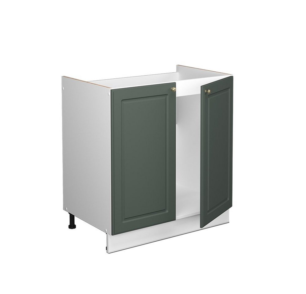 Vicco Unterschrank Fame-Line, Grün-Gold Landhaus/Weiß, 80 cm ohne Arbeitsplatte (1-St) – Bild 5 von 5