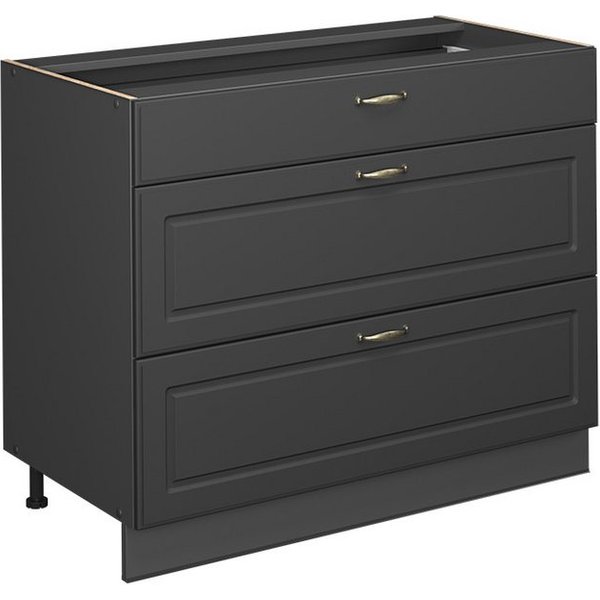 Vicco Unterschrank Fame-Line, Anthrazit-Gold Landhaus/Anthrazit, 100 cm ohne Arbeitspl... (1-St)