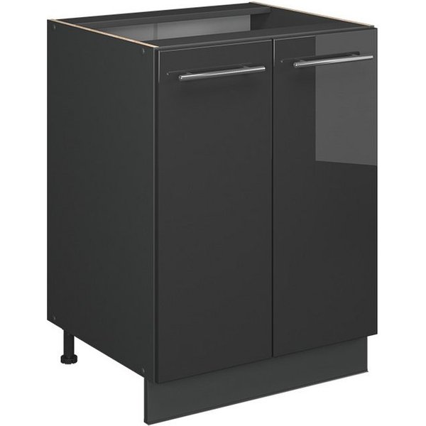 Vicco Unterschrank Fame-Line, Anthrazit Hochglanz/Anthrazit, 60 cm ohne Arbeitsplatte (1-St)