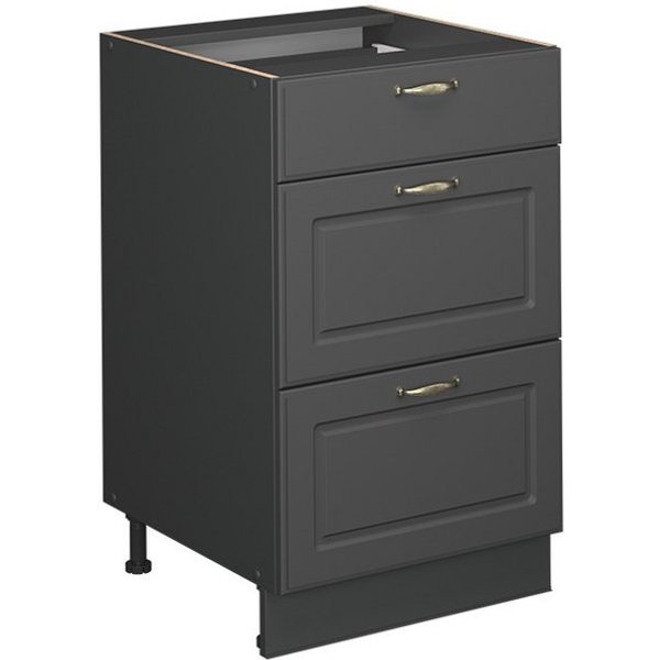 Vicco Unterschrank Fame-Line, Anthrazit-Gold Landhaus/Anthrazit, 50 cm ohne Arbeitsplatte (1-St)