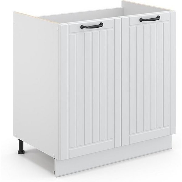 Vicco Unterschrank Fame-Line, Weiß Landhaus/Weiß, 80 cm ohne Arbeitsplatte (1-St)