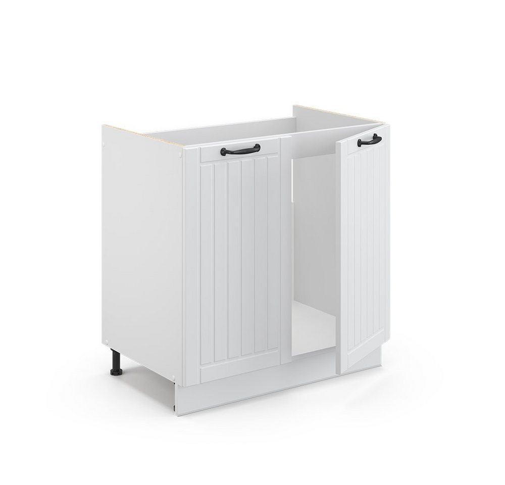 Vicco Unterschrank Fame-Line, Weiß Landhaus/Weiß, 80 cm ohne Arbeitsplatte (1-St) – Bild 5 von 5