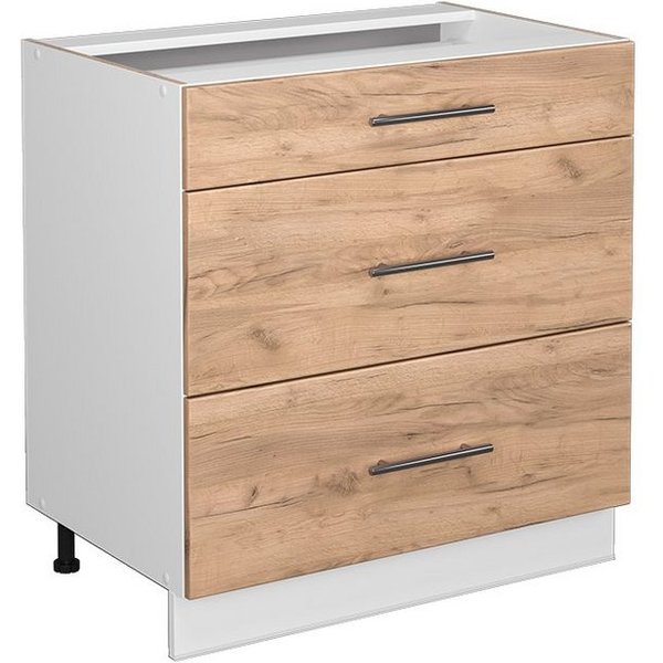 Vicco Unterschrank Fame-Line Goldkraft Eiche/Weiß, 80cm, ohne Arbeitsplatte (1-St)