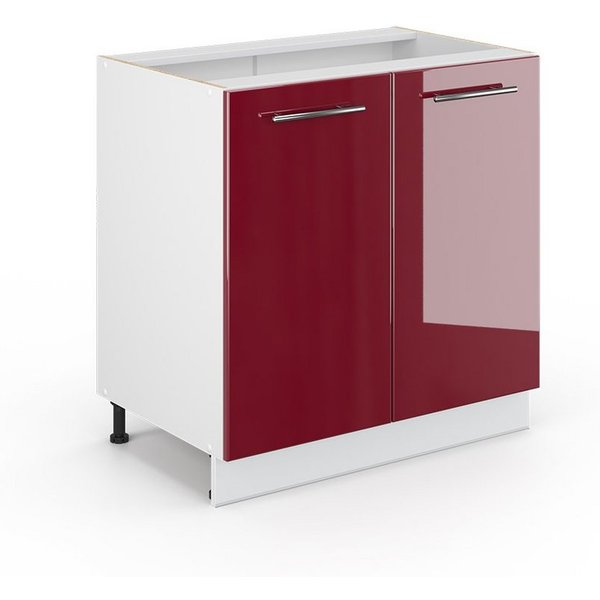 Vicco Unterschrank Fame-Line, Bordeaux Hochglanz/Weiß, 80 cm ohne Arbeitsplatte (1-St)