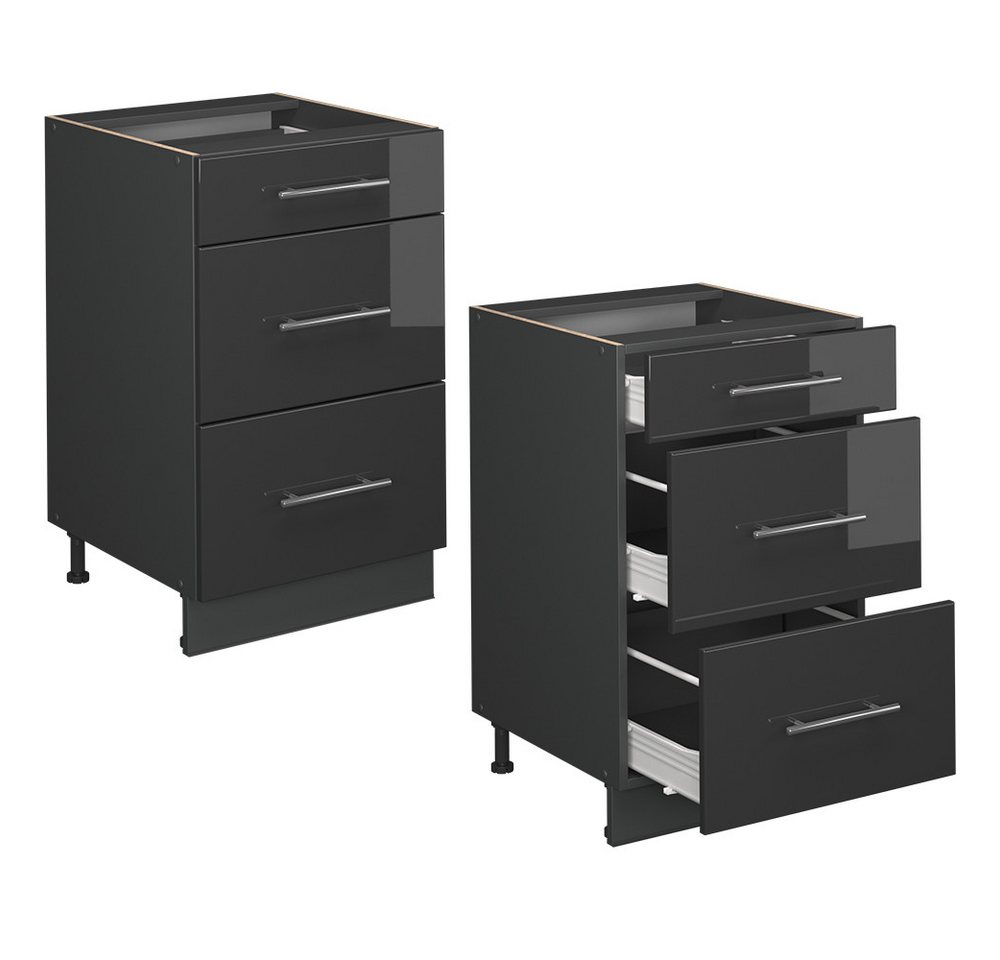 Vicco Unterschrank Fame-Line, Anthrazit Hochglanz/Anthrazit, 50 cm ohne Arbeitsplatte (1-St) – Bild 5 von 5