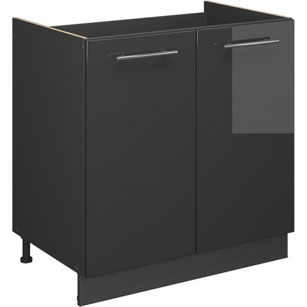 Vicco Unterschrank Fame-Line, Anthrazit Hochglanz/Anthrazit, 80 cm ohne Arbeitsplatte (1-St)