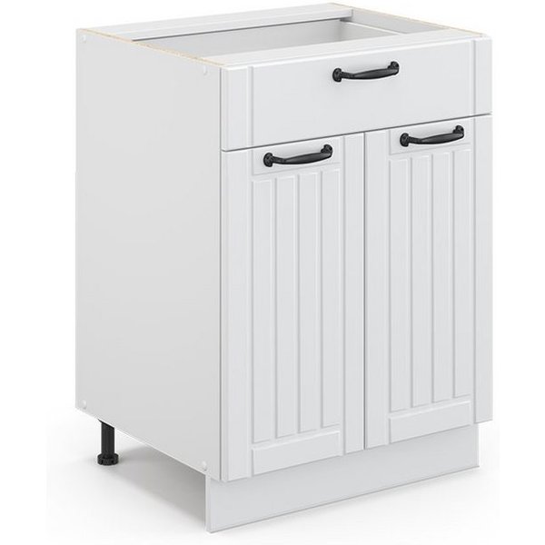 Vicco Unterschrank Fame-Line, Weiß Landhaus/Weiß, 60 mit Schublade, ohne Arbeitsplatte (1-St)