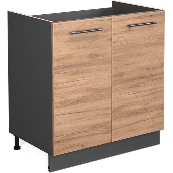 Vicco Unterschrank Fame-Line, Goldkraft Eiche/Anthrazit, 80 cm ohne Arbeitsplatte (1-St)