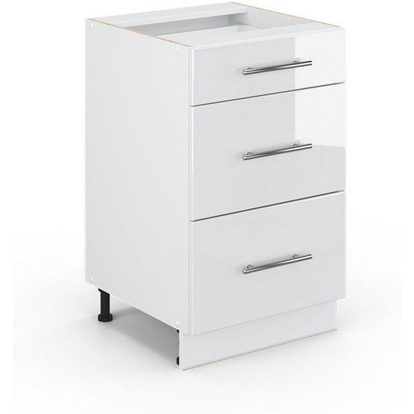 Vicco Unterschrank Fame-Line, Weiß Hochglanz/Weiß, 50 cm ohne Arbeitsplatte (1-St)