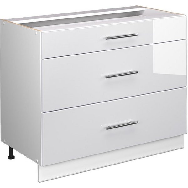 Vicco Unterschrank Fame-Line, Weiß Hochglanz/Weiß, 100 cm ohne Arbeitsplatte (1-St)