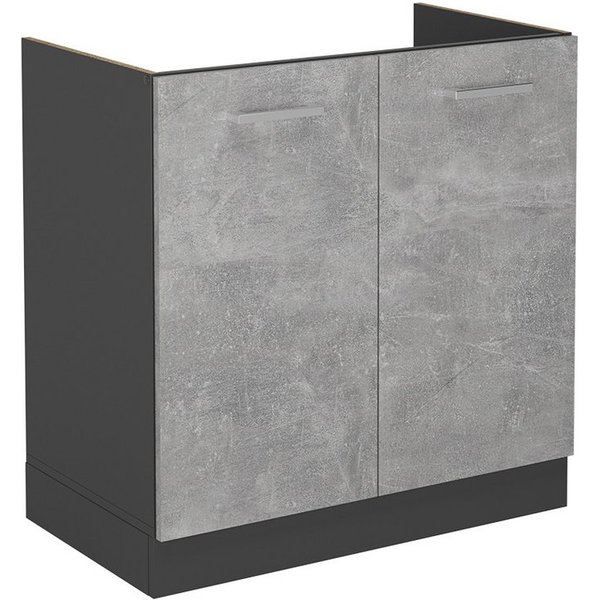 Vicco Unterschrank R-Line, Beton/Anthrazit, 80 cm ohne Arbeitsplatte (1-St)