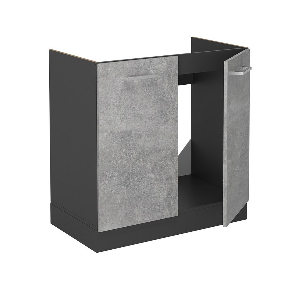 Vicco Unterschrank R-Line, Beton/Anthrazit, 80 cm ohne Arbeitsplatte (1-St) – Bild 4 von 4