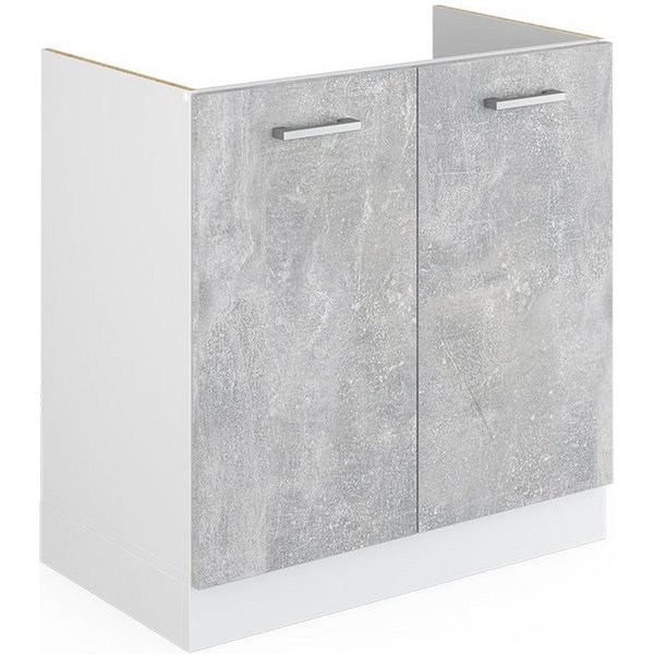 Vicco Unterschrank R-Line, Beton/Weiß, 80 cm ohne Arbeitsplatte (1-St)