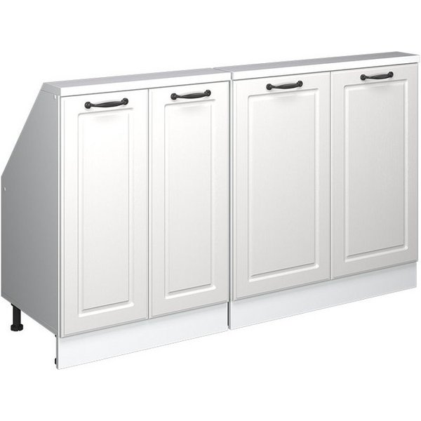 Vicco Unterschrank R-Line, Weiß Landhaus/Weiß, 140 cm 2er Set (2-St)
