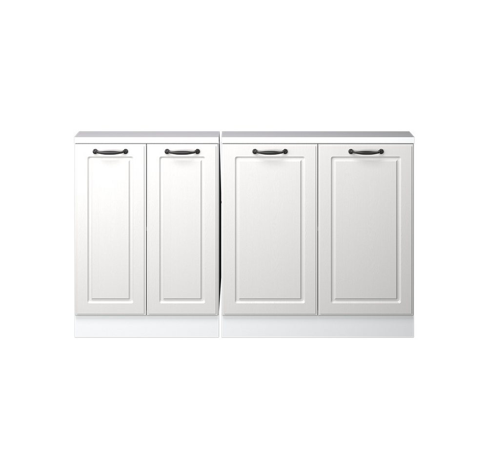 Vicco Unterschrank R-Line, Weiß Landhaus/Weiß, 140 cm 2er Set (2-St) – Bild 4 von 5