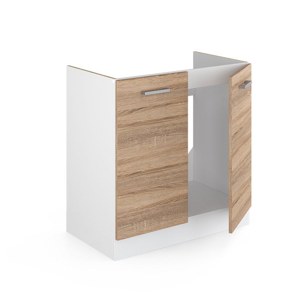 Vicco Unterschrank R-Line, Sonoma/Weiß, 80 cm ohne Arbeitsplatte (1-St) – Bild 4 von 5